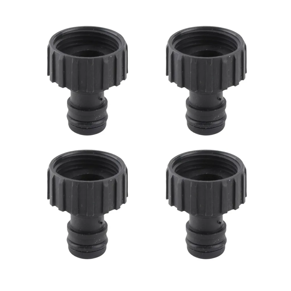 10Pcs Plastic Nipple Connector Black G3/4 Female Thread Hose Adapter Lightweight Easy To Install Stable Hose Connector