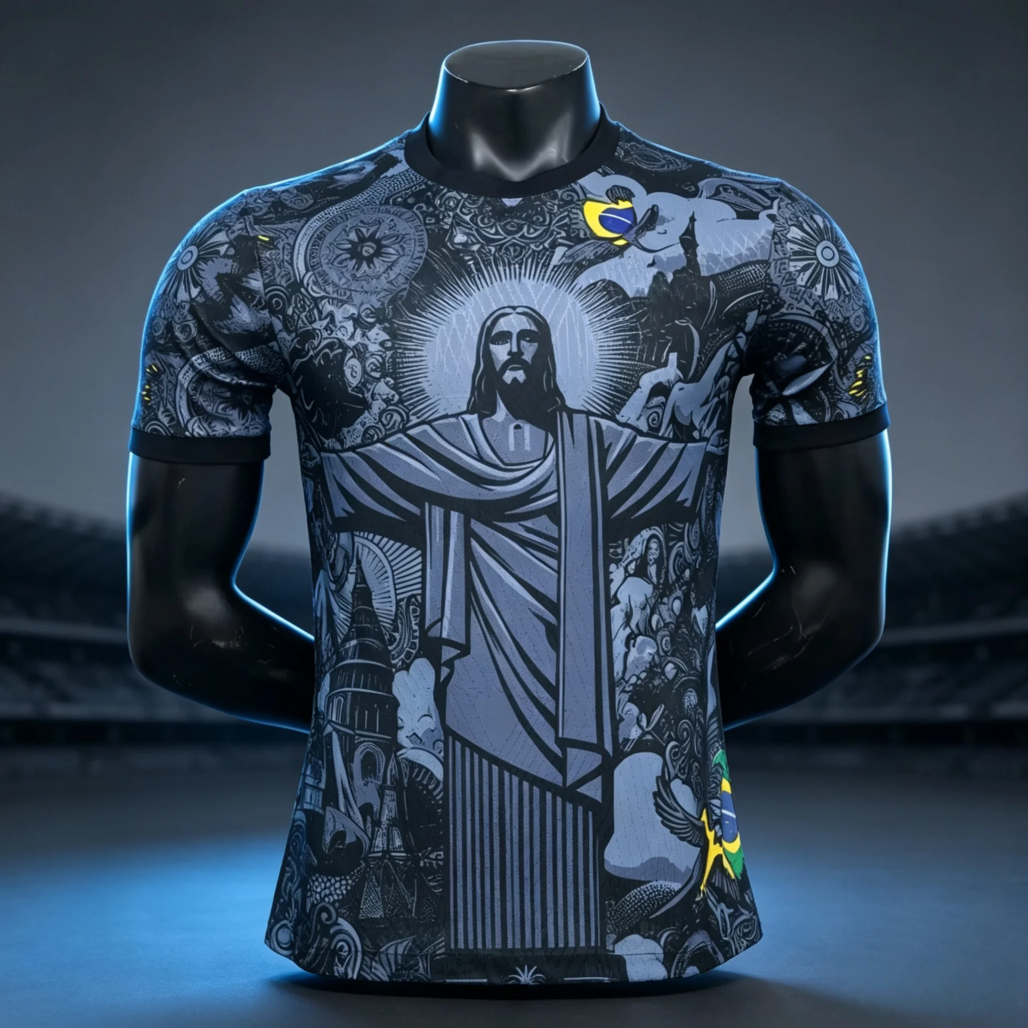 Maillot de football imprimé en 3D du Brésil pour hommes et femmes, t-shirts de sport d'été respirants à séchage rapide, vêtements assortis pour toute la famille
