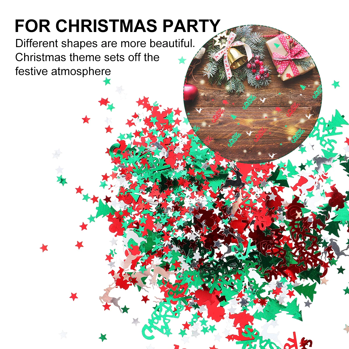 

High Quality Plastic Confetti Delicate Shape Bright Colors Christmas Tree Decor Realistic Tear Resistant