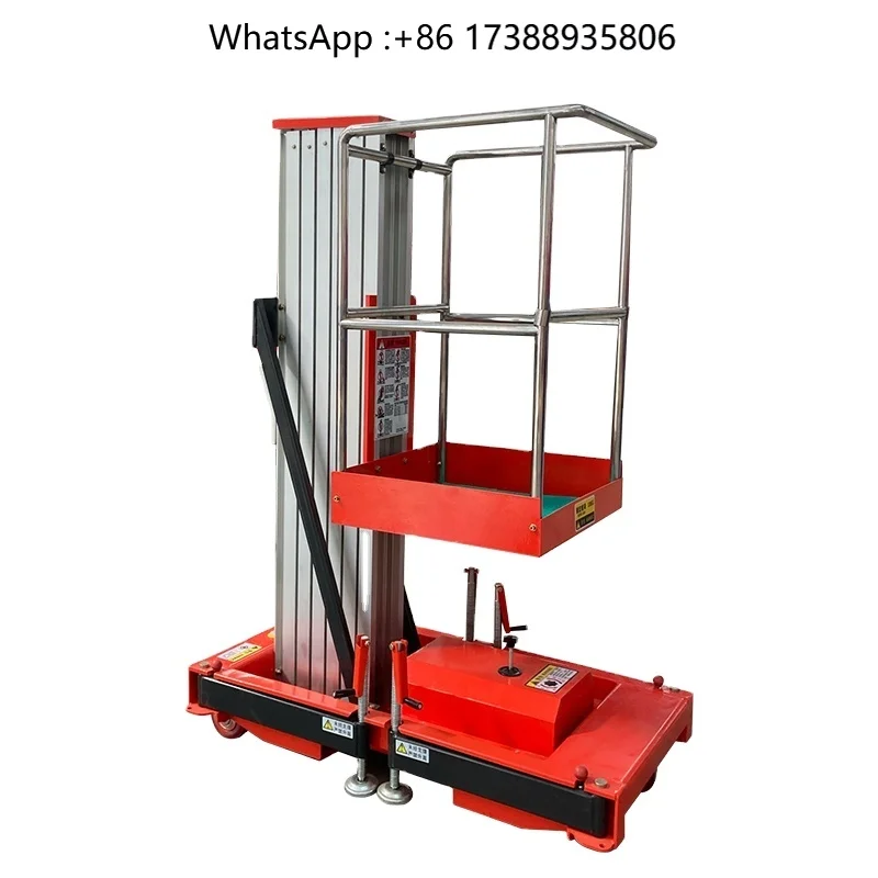 Mobile Ladder Hydraulic Electric Single Mast Aluminum Alloy Lift Platform Hydraulic Lift Electric Telescopic Lift