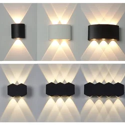 LED Wall Light Outdoor Indoor 2W 4W 6W 8W 10W AC85-265V Up Down White Black Modern Light For Home Garden Bedroom Corridor