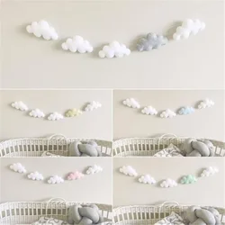 Felt Cloud Garland String Wall Hanging Ornaments Nordic Baby Bed Curtain Hanging Decoration Kids Room Tents Pendant Decor INS