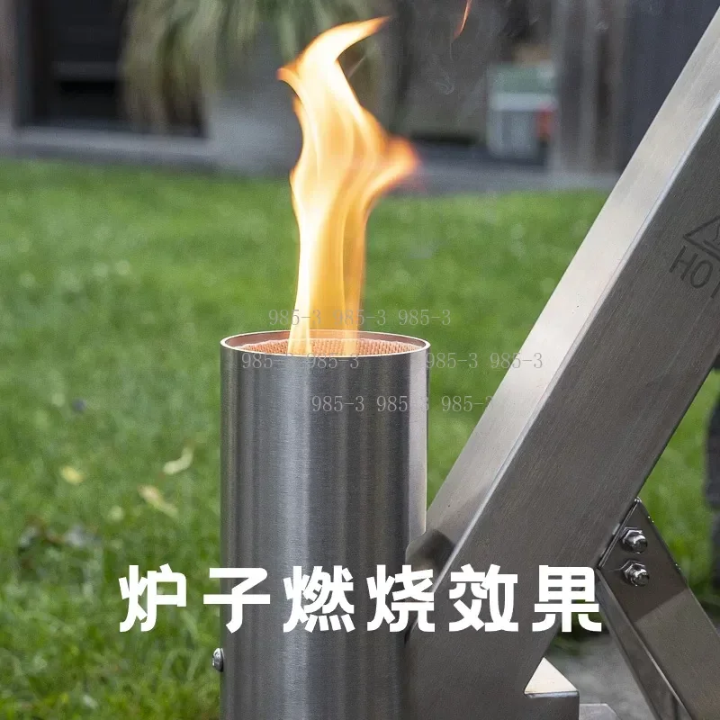 Efficient Heating Rocket Stove - Home Heating & Outdoor Camping Portable Glass Stainless Steel Pellet Stove