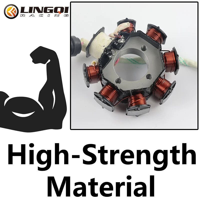 LINGQI RACING CG125-8 Stator Coil Is Applicable To ATV Off-road Motorcycle, CG125-150cc Engine 8 Stator Coil And Ignition Coil