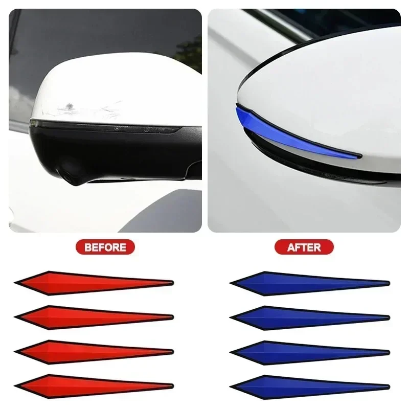 New 4pcs Car Antis-scratch Protective Sticker Body Bumper Anti-collision Protection Door Rearview Mirror Edge Guard Rubber Strip