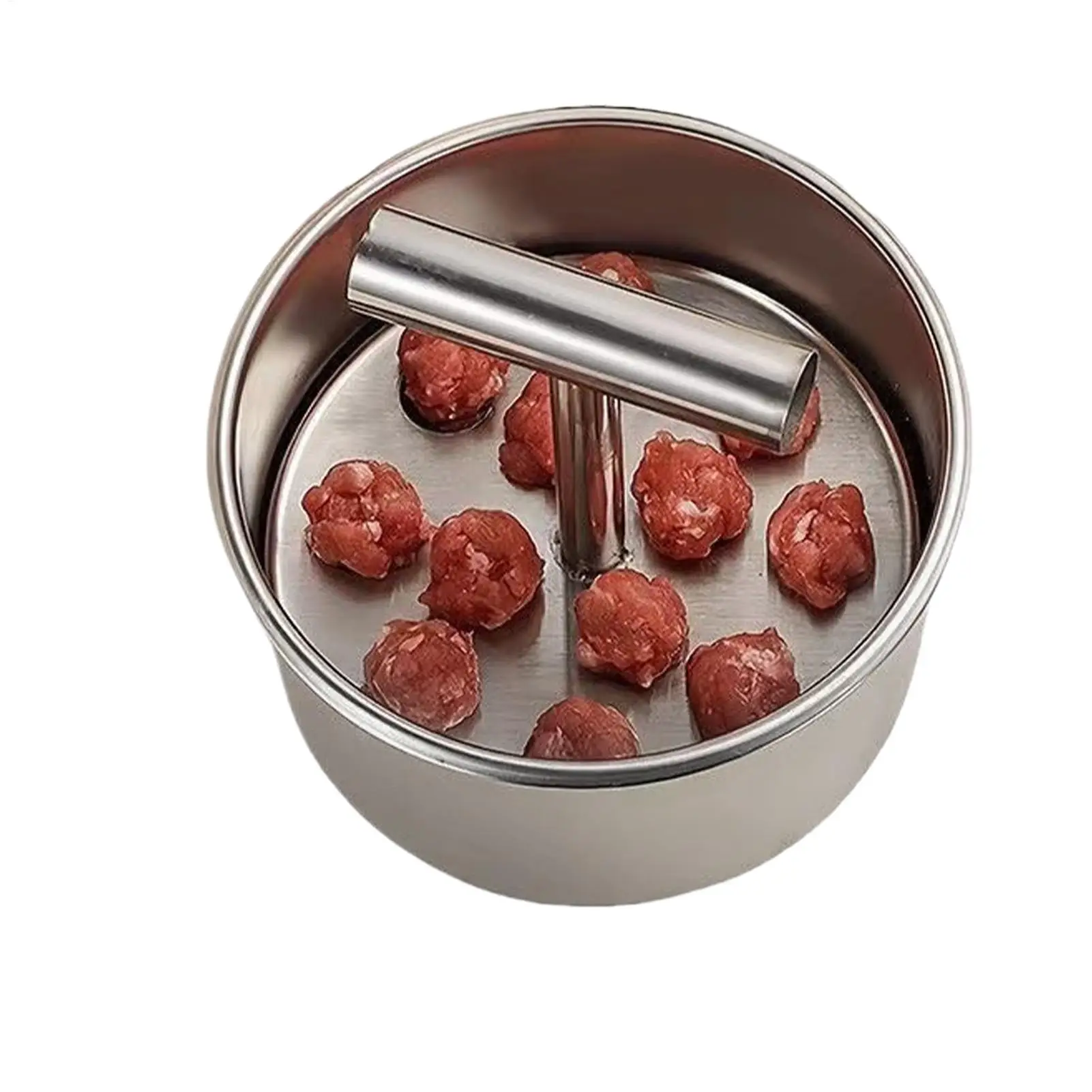 12-Hole Stainless Steel Meatball Press/Molder - Quick-Forming Mold for Pork, Beef, Shrimp, Fish Balls for Home Kitchen Meal Prep