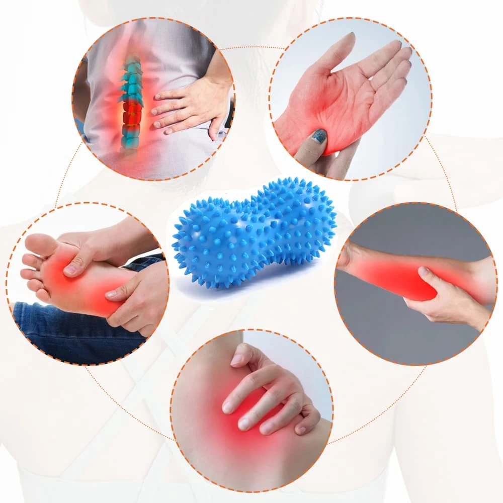 Peanut Ball, Foot Massager Ball, Spiky Massage Ball, Deep Point Massage Heel Foot Arch Pain, Plantar Fasciitis, Neck Pain Relief