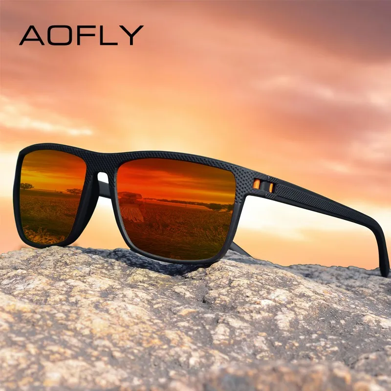 

AOFLY Polarized Sunglasses for Men UV400 Protection Lightweight Frame Driving Fishing Golf Square Fashion Sun Glasses Women