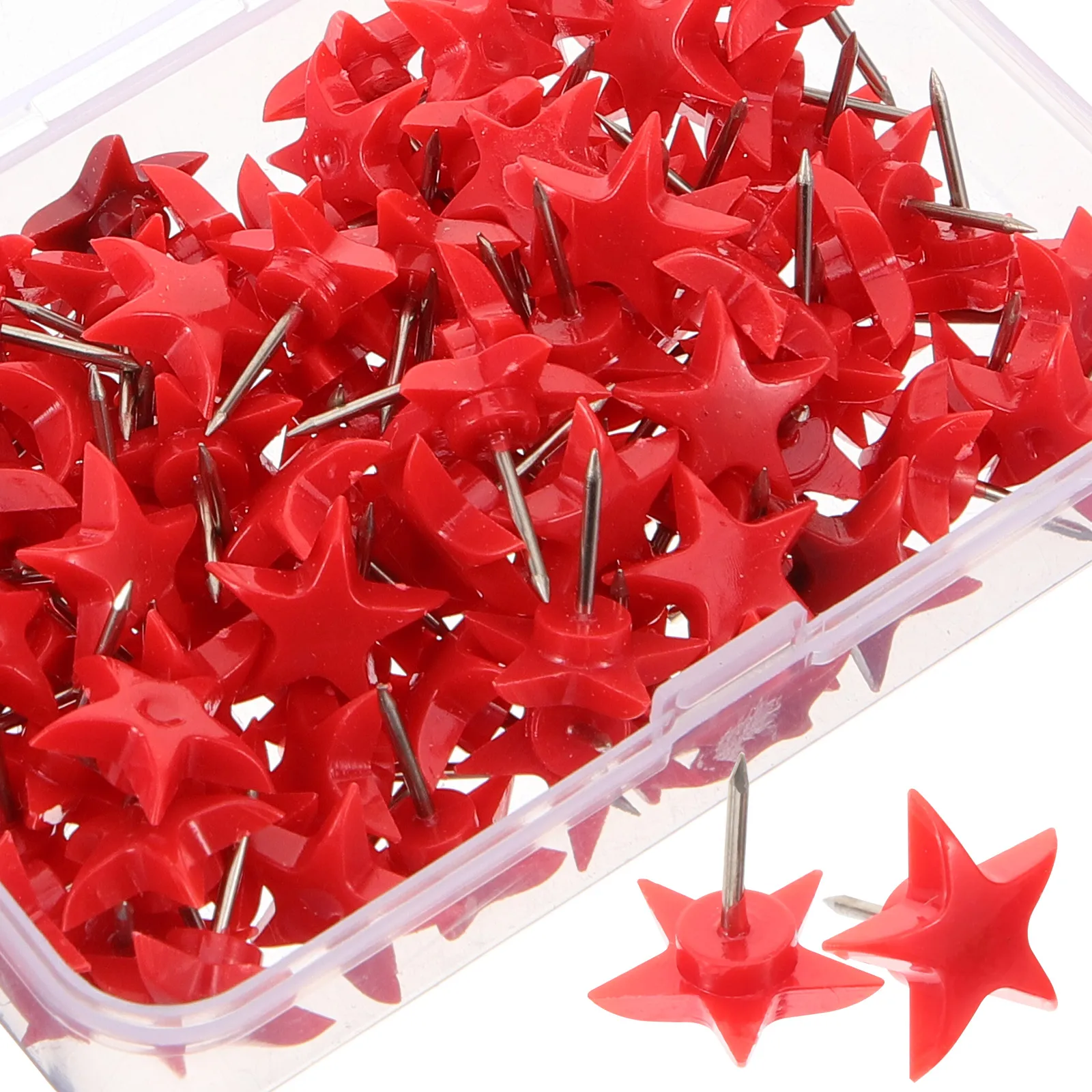 100 قطعة مسامير الإبهام الملونة على شكل نجمة دبابيس ضغط للوحة الفلين نشرة خريطة لوحة إعلانية مكتب المدرسة ديكور المنزل المسامير