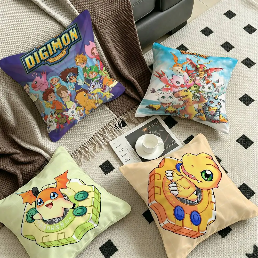 D-Digimon-Adventure D-Digital Cushion Cover Inches Farmhouse Decor Home Throw Pillow Covers for Couch Decorations
