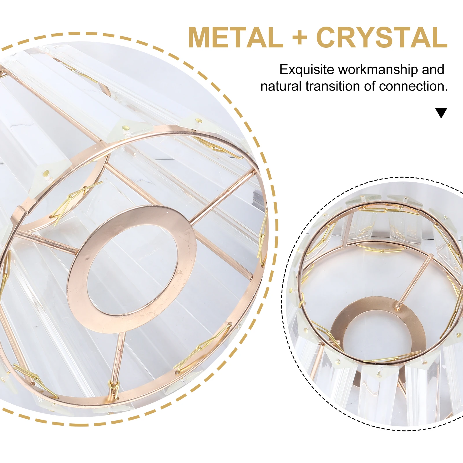 

Crystal Lamp Shade Iron Art Light Cover Vintage Gold Large Size For Wall Ceiling Lights Home Decor Globe Lampshade