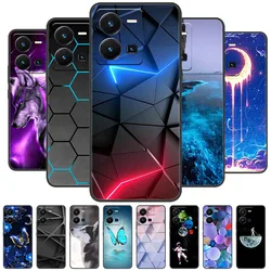 For vivo Y35 2022 Case Y 35 Silicone TPU Painted Soft Cover for vivo Y35 4G Cover Black Coque Protective Cases for VivoY35 Funda