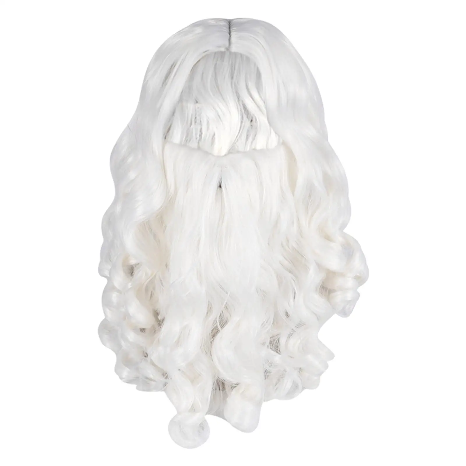 Set di capelli e barba di babbo natale Costume da babbo natale vestito operato Cosplay bianco leggero per feste di natale Masquerade Kids