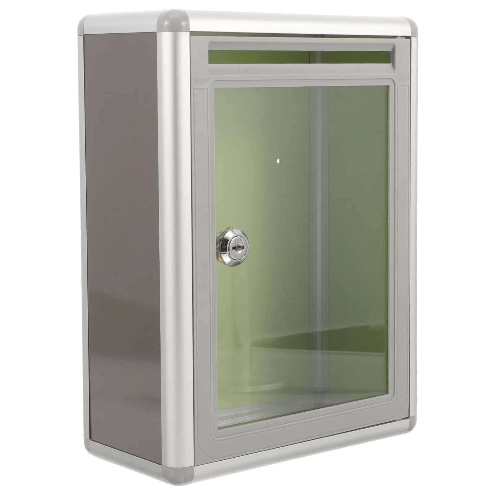 

Transparent Mailbox Aluminum Wall Mounted for Home Office Big Slot Ticket Container Suggestion Box Newspapers Storage