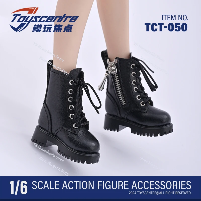 TCT-048 Point-toe Thick Bottom Heels Hollow Shoes TCT-050 1/6 Female Soldier Round Toe Mid-tube Boots Accessory For 12