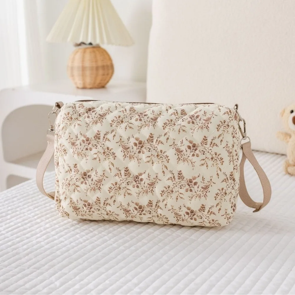 

Portable Diaper Storage Bag Floral Pattern Lightweight Maternal Stroller Bag Universal Baby Items Organizer for Mommy