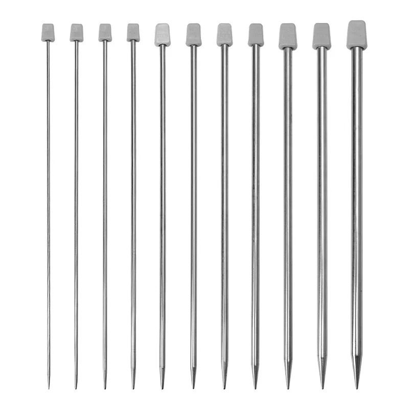 Stainless steel Straight Knitting Needles Sticks Set Crochet Hook DIY Sweater Weave Accessories Sewing Tools Kit 2-8mm 25cm/35cm