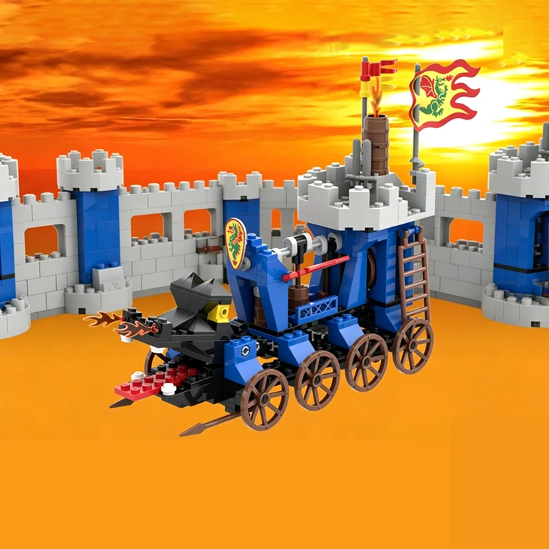 Medieval Castle Model MOC Building Bricks Heavy-Duty Siege Vehicle Modular Technology Children Holiday Gifts Assemble Toys Suit