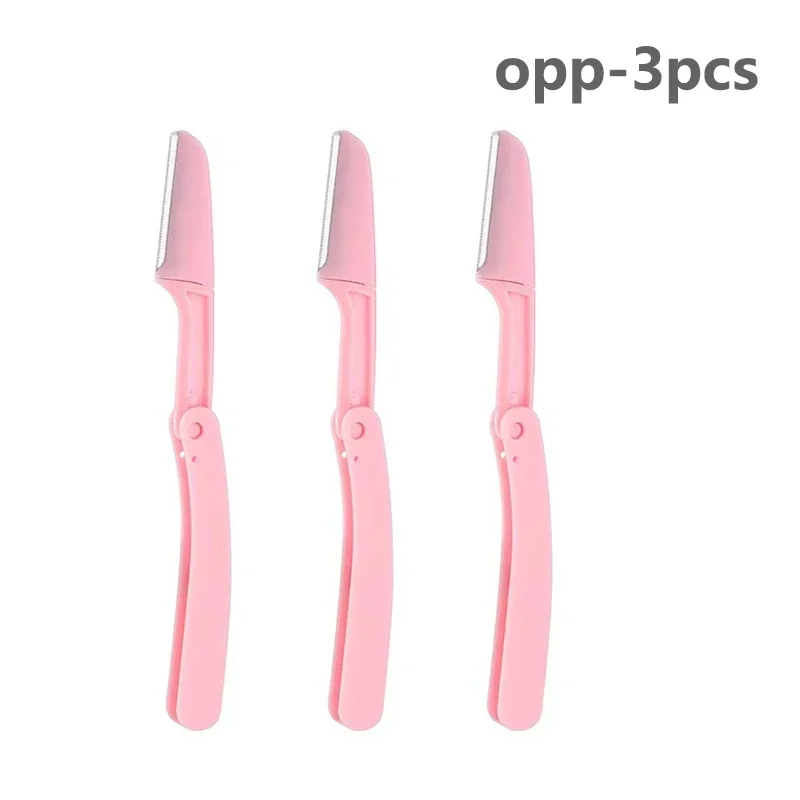 3pcs Pocketknife Eyebrow Profiler Hair Remover Eyebrow Shaper Shaver Facial Epilators Eyebrow Trimmer for Ladies Face