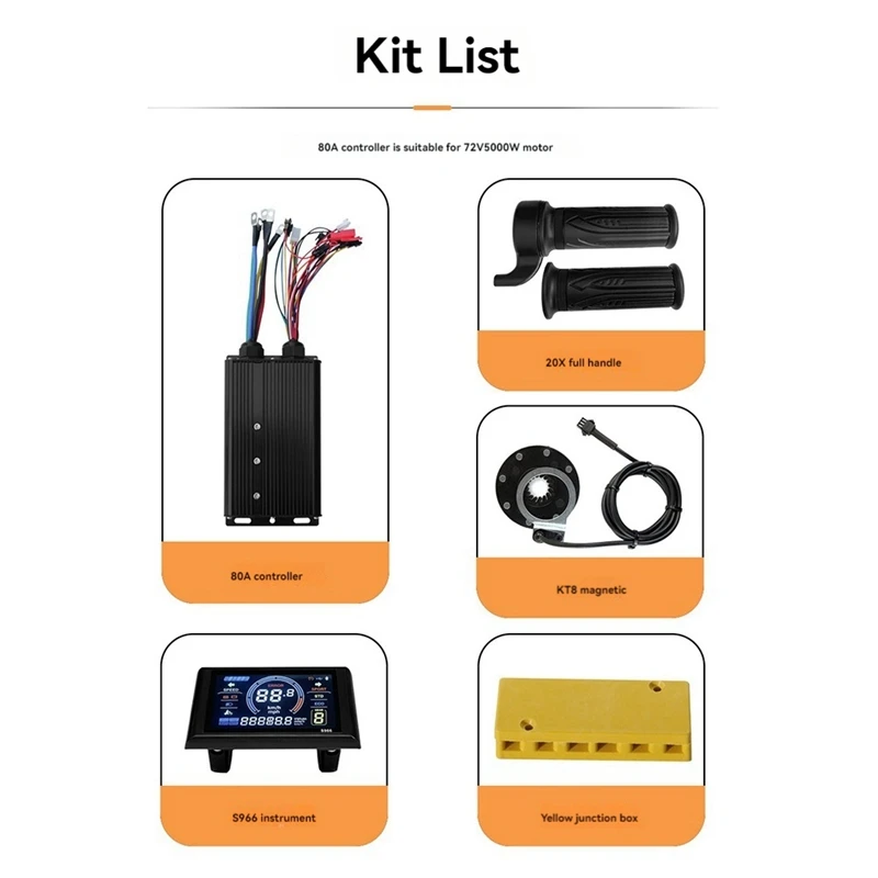 Lithium Power Boost Conversion Kit S966 Color Screen Meter With 80A Controller And 20X Turnbuckle 8 Magnetic Boost Kit