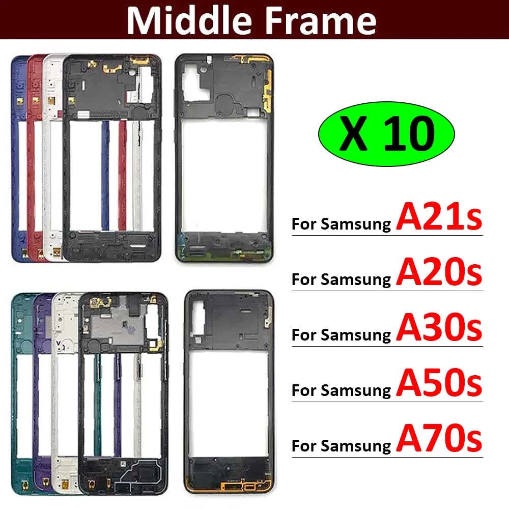 

10Pcs， New For Samsung A21s A20s A30s A50s A70s Middle Frame Holder Housing Replacement Repair Parts