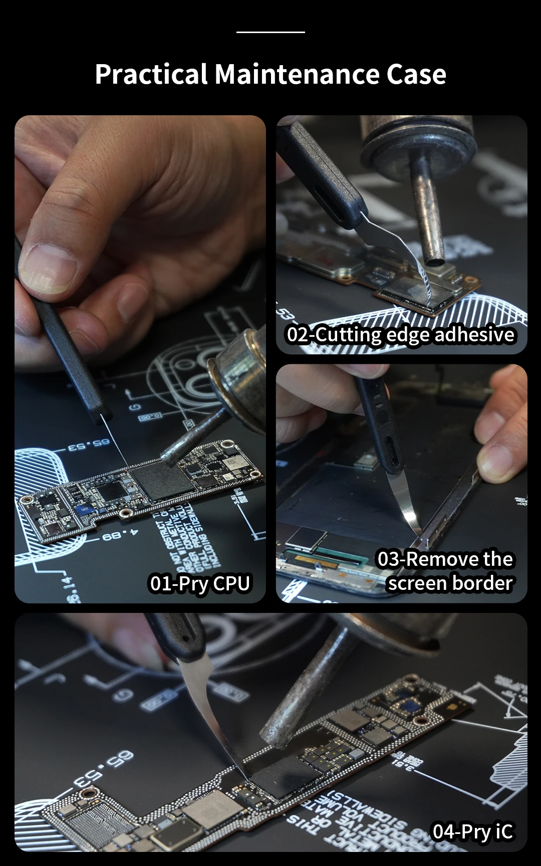 Механик QUICK EDGE7 Интегрированный набор лезвий для пайки Лезвие для удаления клея Скребок для чипов Нож для подглядывания Материнская плата Лопата для чипов Инструменты для резьбы
