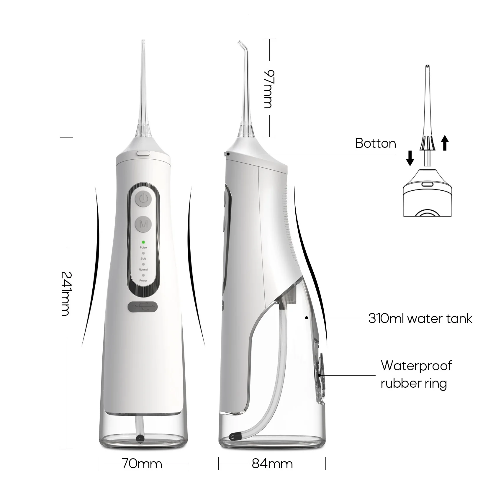 Nuevo Irrigador Oral caliente, venta al por mayor, dispositivo de limpieza de dientes eléctrico resistente al agua IPX7, hilo Dental para viajes en casa, hilo Dental de agua