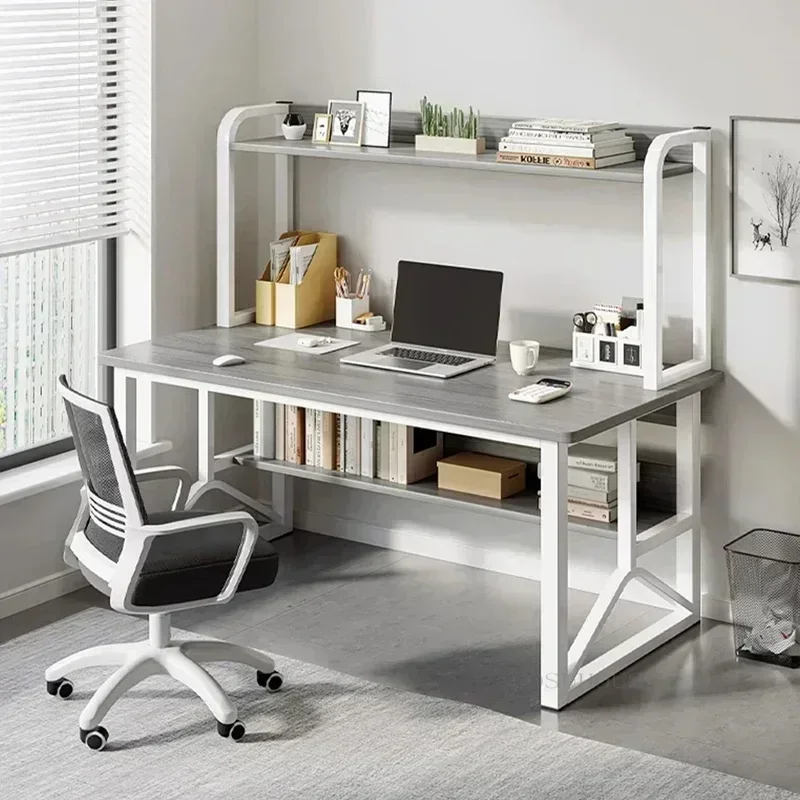 Nordic Desktop Computer Desks Home Game Table Bedroom Student Study Table Office Furniture Simple Reading Table with Bookshelf