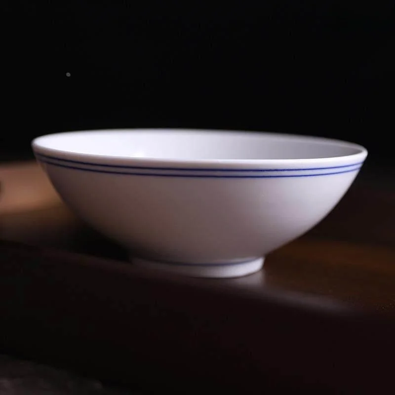 

Jingdezhen Old Style Blue Ceramic Bowl Rice Bowl Soup Bowl Microwave Safe Shape Chinese Style Dining Utensils