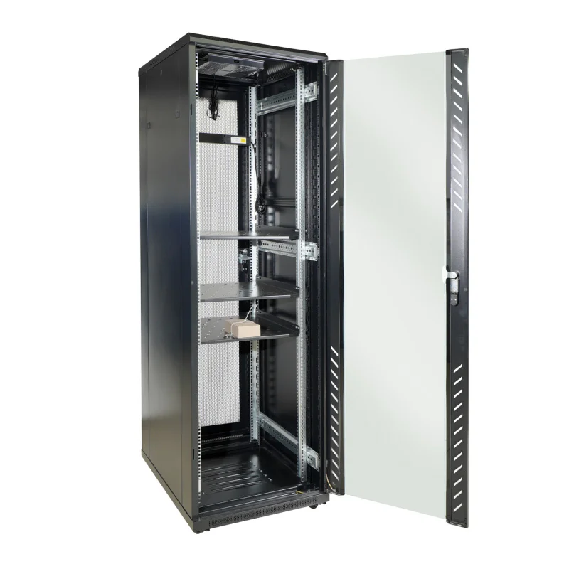 custom.Factory Designed 42U 600mm Glass Cabinet 19-Inch Floor Standing Telecom Server Rack 4U/6U/12U/42U Capacity Data C