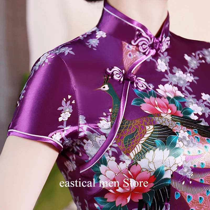 Viola Qipao Sexy Mini Abiti in stile cinese Stampa Fiore Cheongsam Ragazza Y2K Cosplay Cina Bambola Kung Fu Costumi Plus Size 6XL