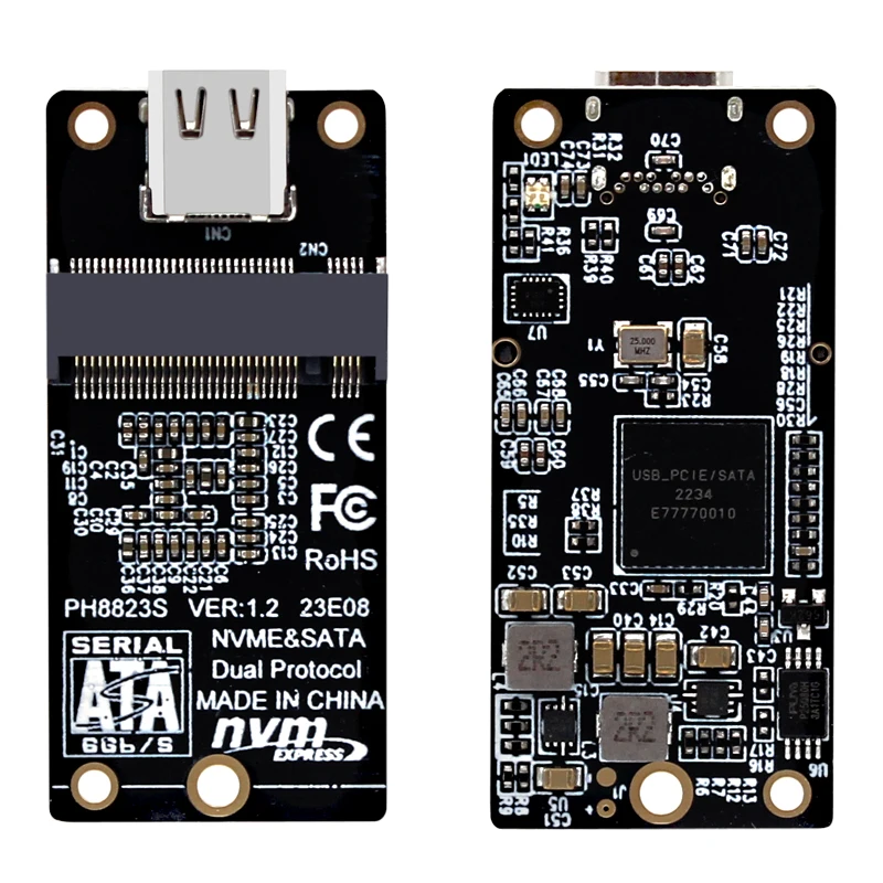 Адаптер M2 на USB 3,1 TYPE C PCIE NVME SSD M.2 SATA SSD на USB C переходная плата 10 Гбит/с, двойной протокол RTL9210B для ключа M/B + M 2230 M2