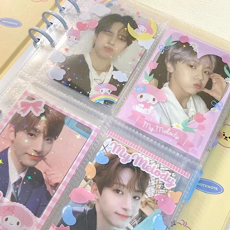 20pcs/lot Cute Japanese Cartoon Characters Kpop Photo Card Holder Idol Laser Photo Protective Display Sleeves Kawaii Stationery