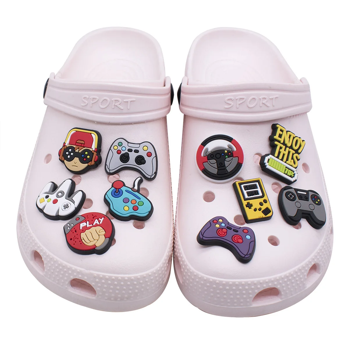 1Pcs Shoe Charms PVC Garden Shoe Accessories Game Controller Shoe Decoration Fit Clog Sandal Charm Boys Girls Party Present