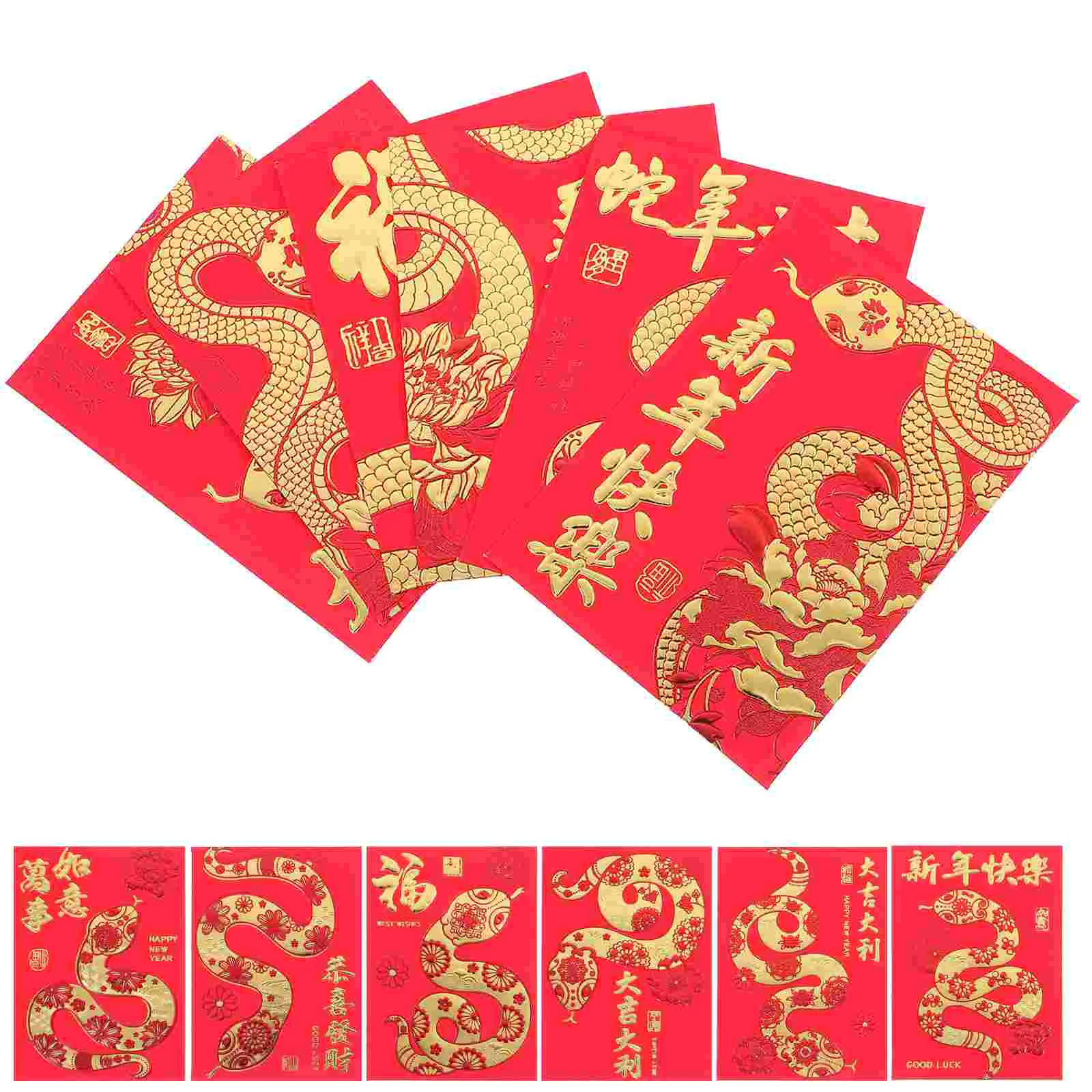 

36 Pcs Chinese Zodiac Year Snake Red Envelope Pocket Paper Spring Festival Packet