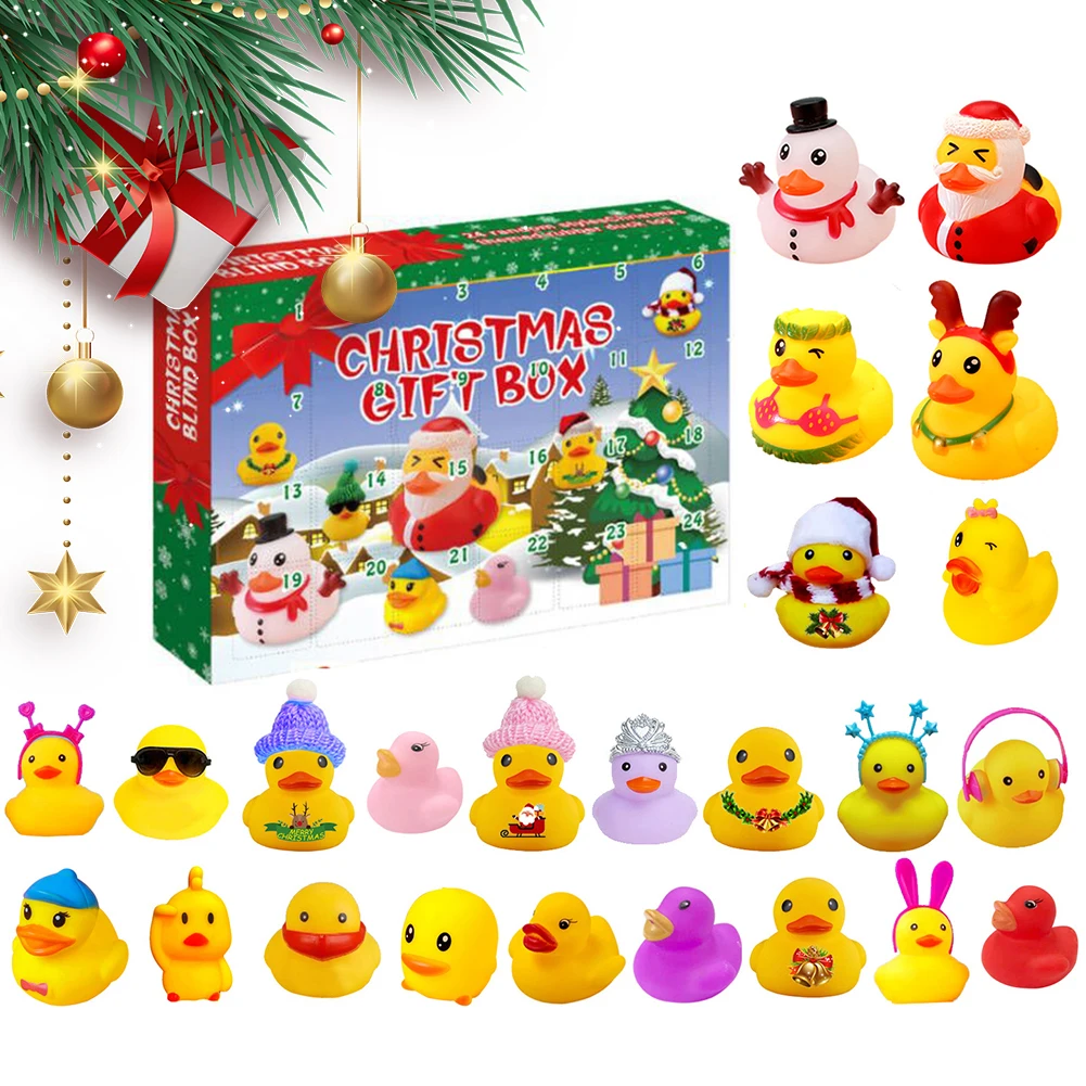 

Christmas Advent Calendar 2024 24 Days Christmas Countdown Calendar with 24 Rubber Duck Christmas Countdown Toys for Kids Baby