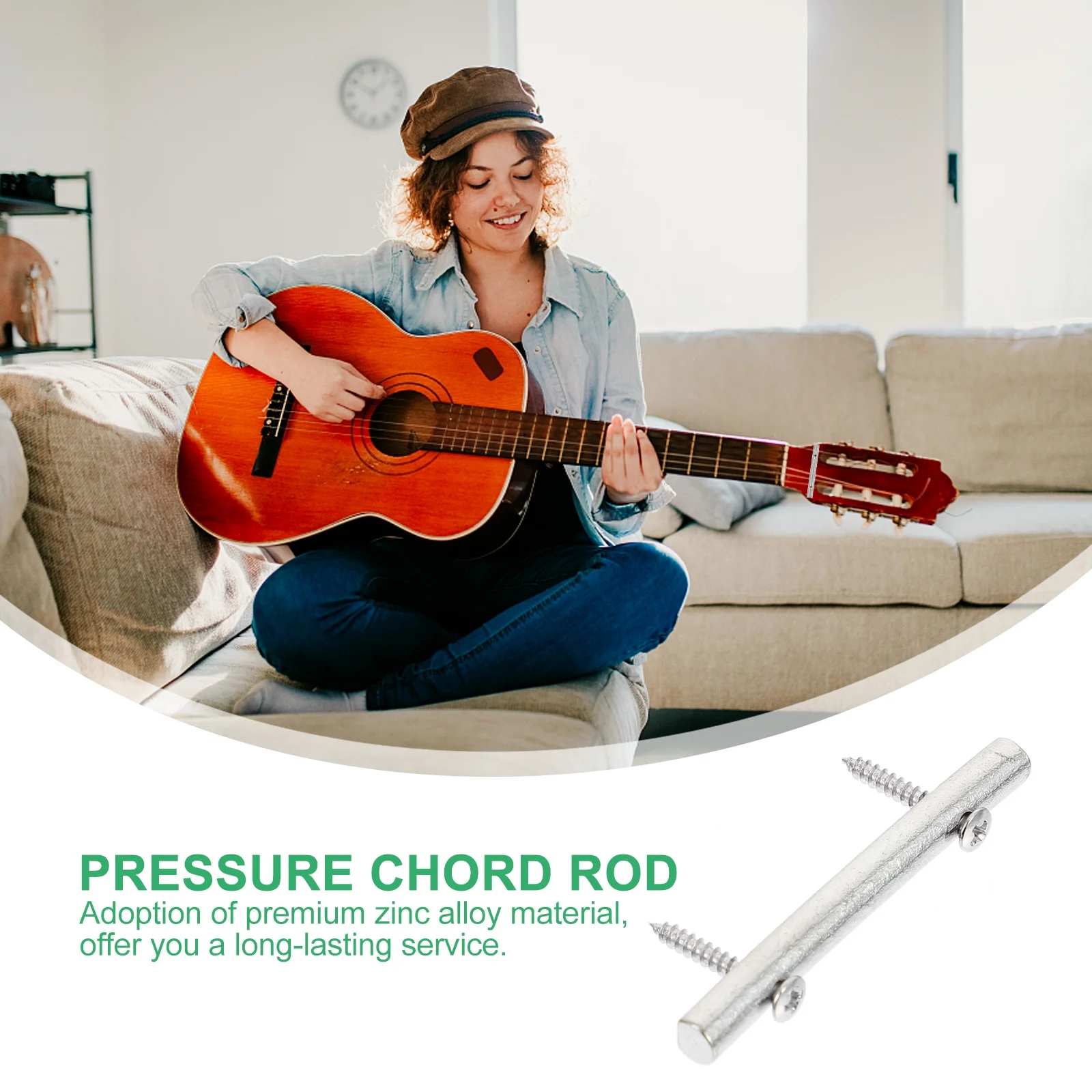 

3Sets Premium Zinc Alloy Pressure Chord Rods Lightweight Guitar String Guide Bar for Electric Guitar Tuning Stability
