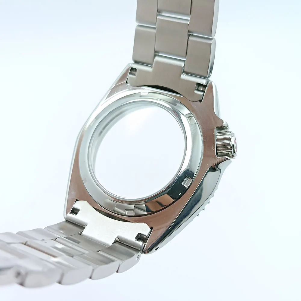 NH35 حالة 42 مللي متر ساعة فضي/أسود حالة التجميع الألومنيوم الحافة صالح NH35 NH36 الهاتفي ساعة حالة الياقوت الطائرة الزجاج 22 مللي متر حزام