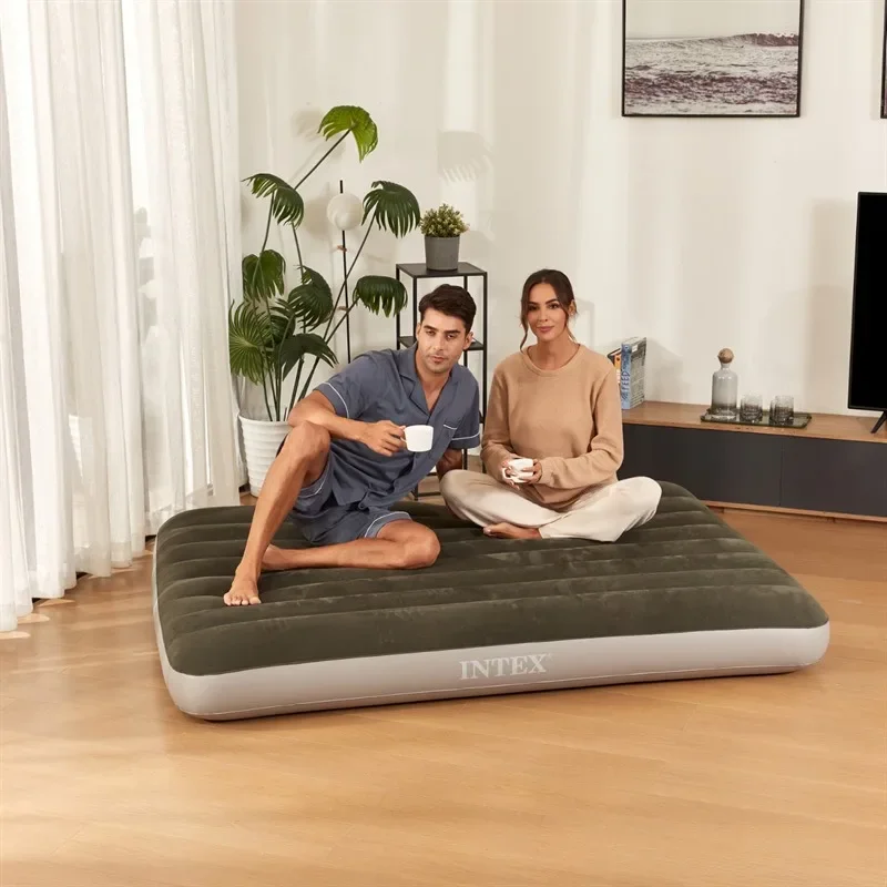 Portable Double Air Mattress with Thickened Inflation Line and Plush Surface, Suitable for Camping and Outdoor activities