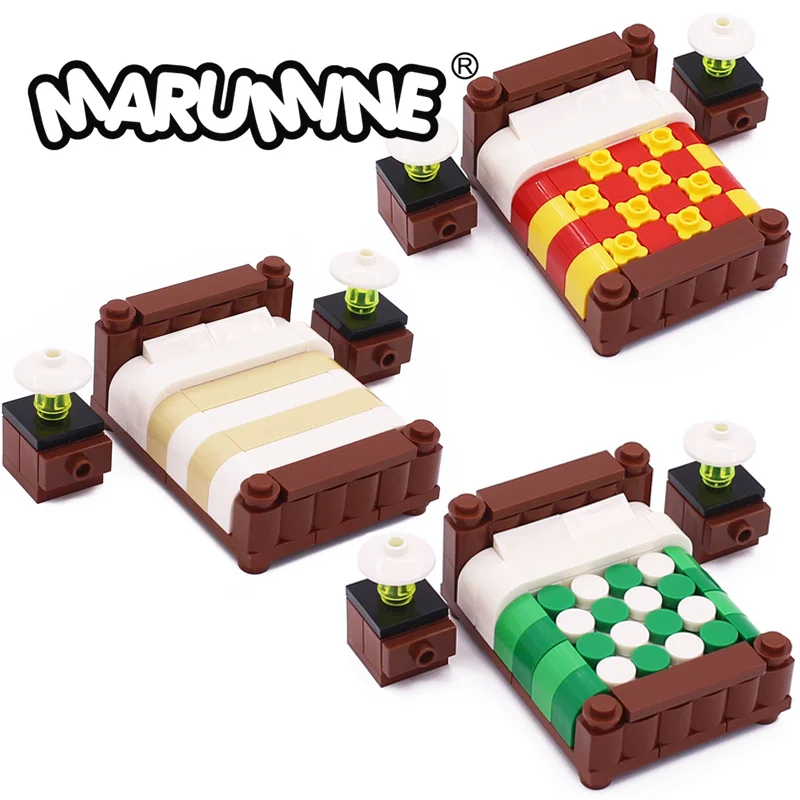 Marumine DIY House MOC อิฐชุดของเล่นและงานอดิเรกห้องนอนรุ่นซ้อนบล็อกอาคารการศึกษาคลาสสิกของขวัญสำหรับเด็ก