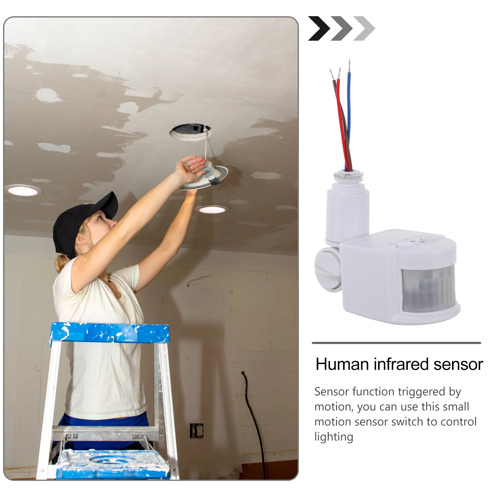

Infrared Pir Motion Sensor Human Body Lamp Automatic Spotlight LED Security Floodlight Inductor