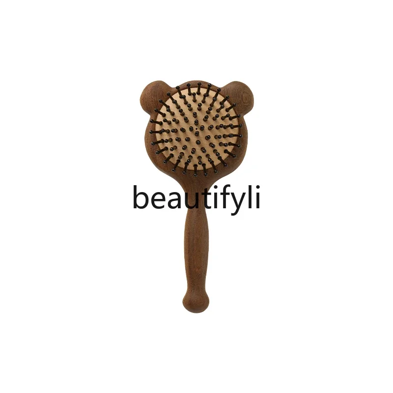 

Solid wood air cushion comb cute acupoint massage comb creative gift cartoon wooden portable bear airbag comb