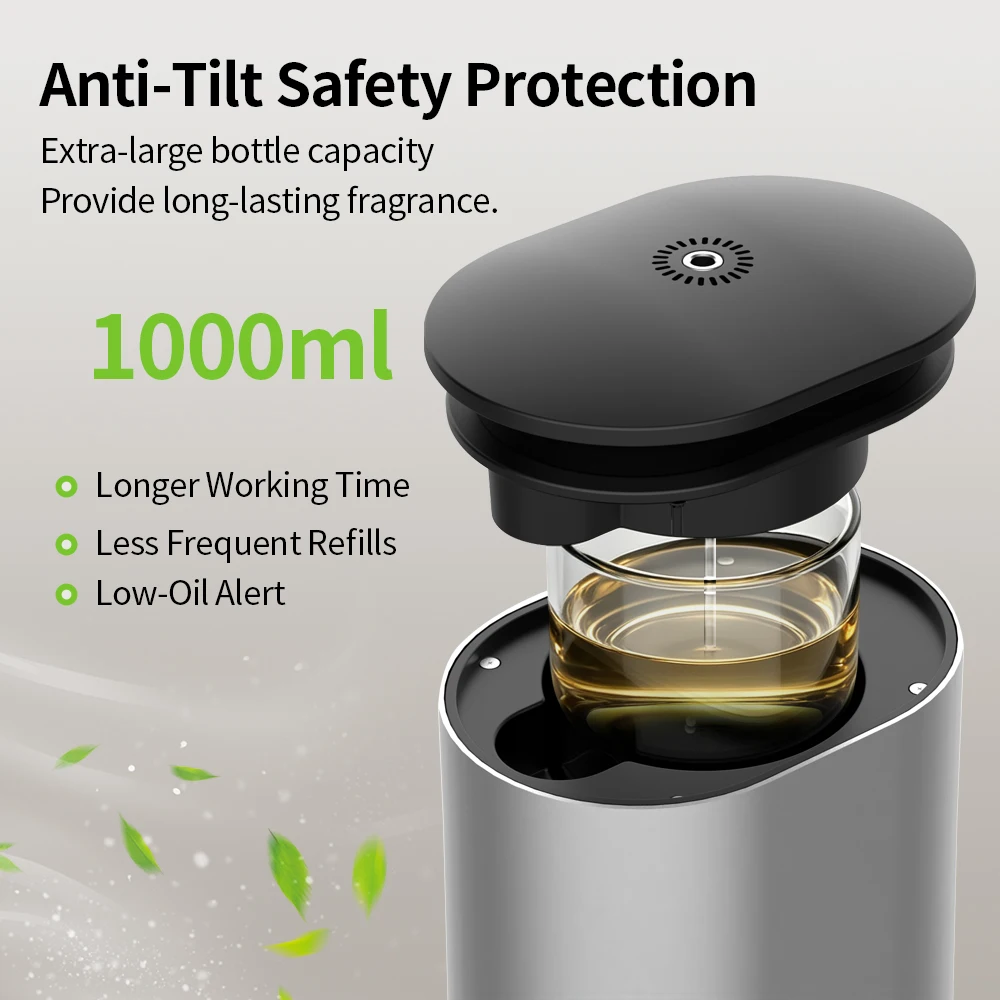 Professional Commercial HVAC Scent Diffuser 1000ml Capacity Large Area Coverage APP Control Anti-Tip Feature