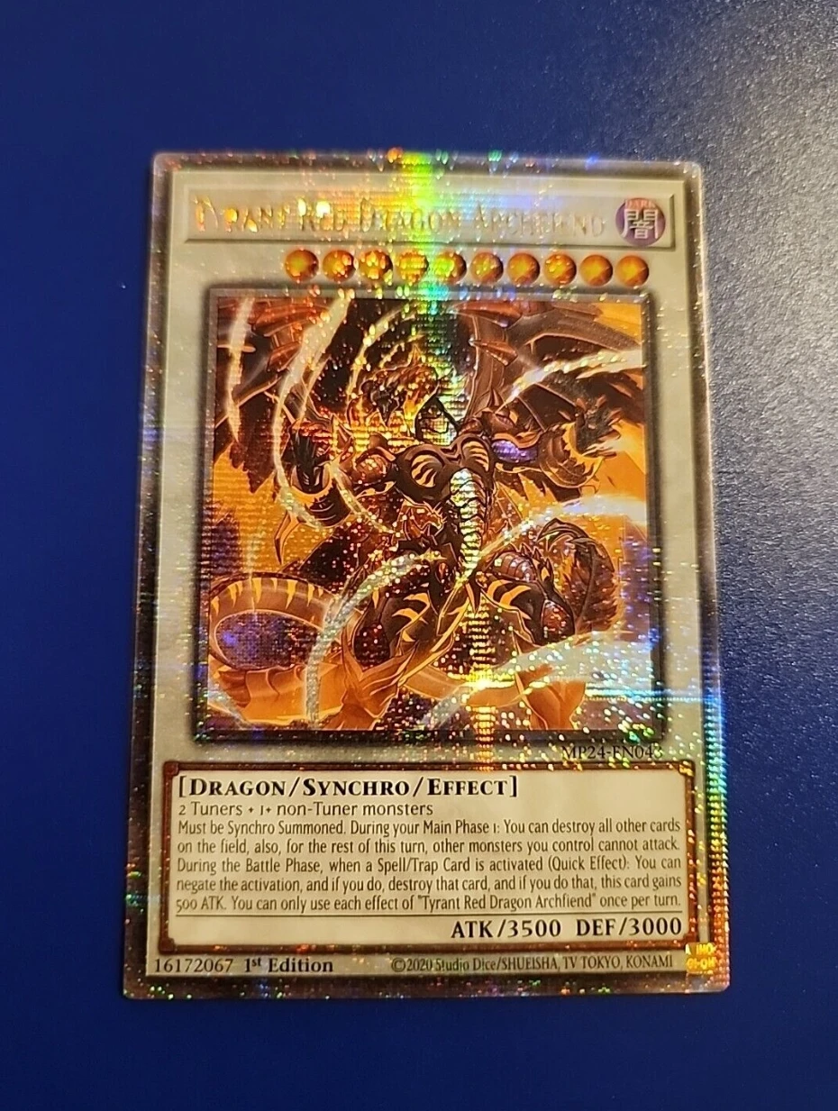 

Yugioh KONAMI TCG MP24-EN043 Tyrant Red Dragon Archfiend 25th Quarter Century Secret English 1st Edition Collection Mint Card