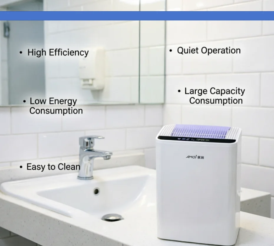200V  Low Noise Household Dehumidifier, Efficient Damp Remover Anti-Moisture Dryer for Indoor Space LYH