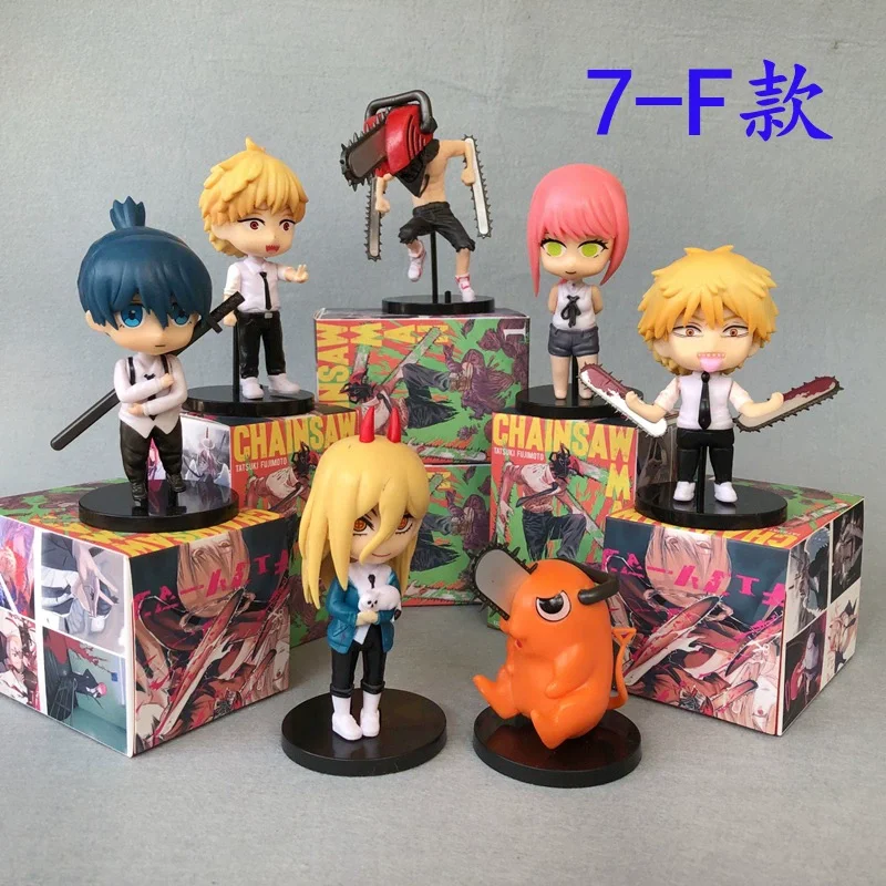 Chainsaw Man Blind Box Q-Version Sammelfigur Pochita Denji Power Makima PVC-Modell Desktop-Dekoration Ornament Spielzeug Geschenke