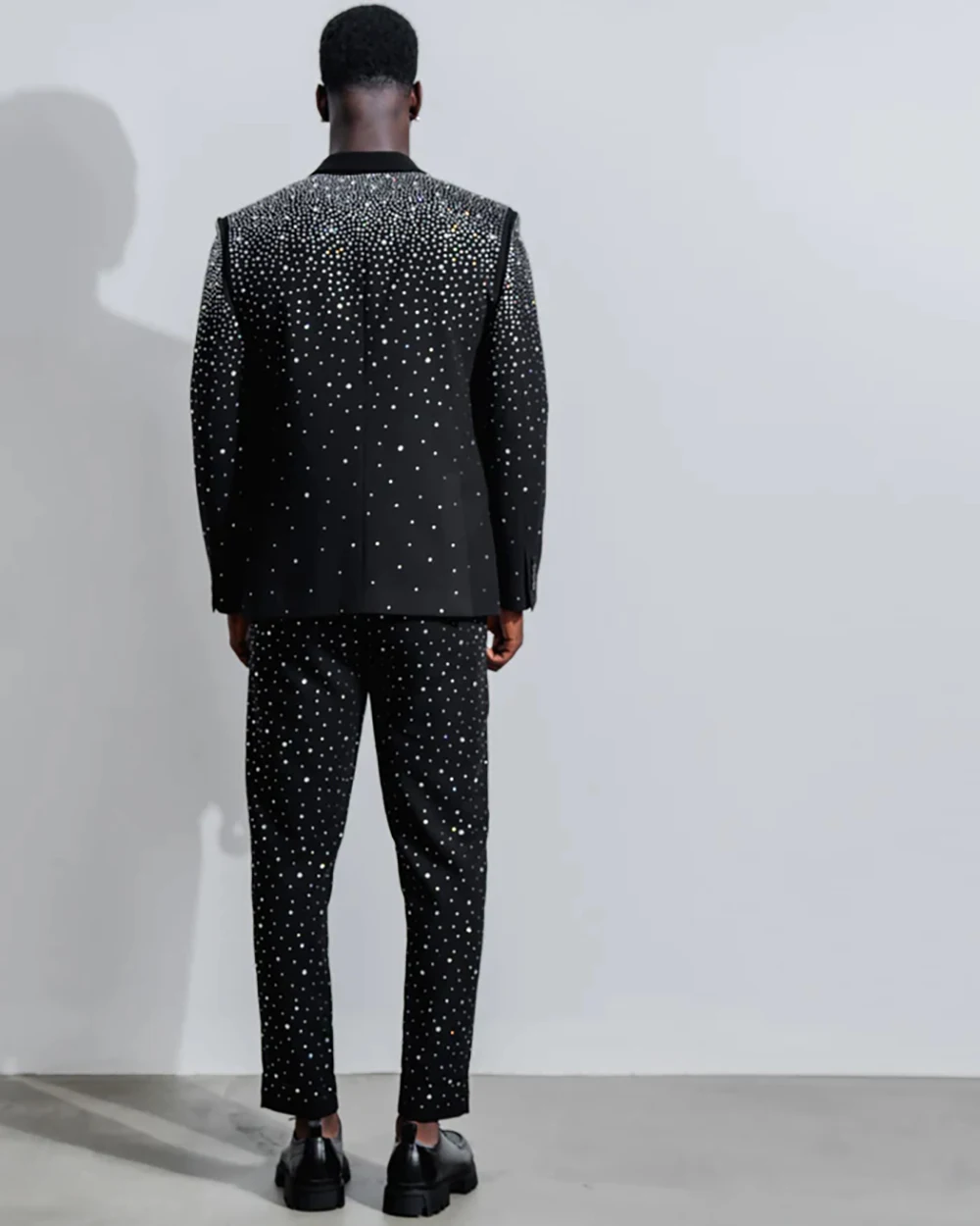 Tuxedos de mariage de luxe, Blazer 2 pièces en diamants, veste de bal formelle à simple boutonnage, coupe cintrée sur mesure