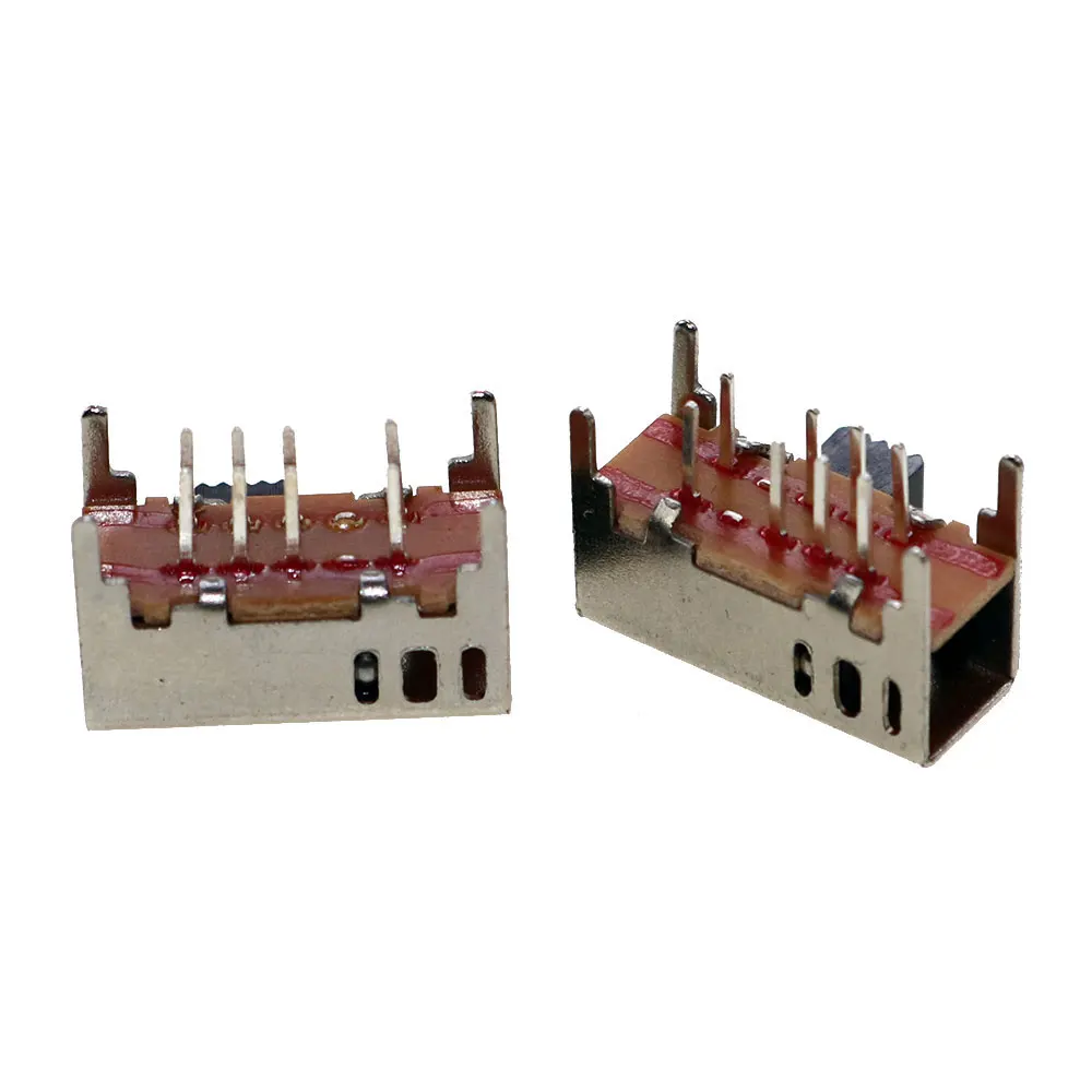 10-100Pcs K23D05 G6 Panel PCB 8 Pin 3 Position 2P3T DP3T Slide Switch Side Knob Straight Foot Switch Handle Toggle Power Switch