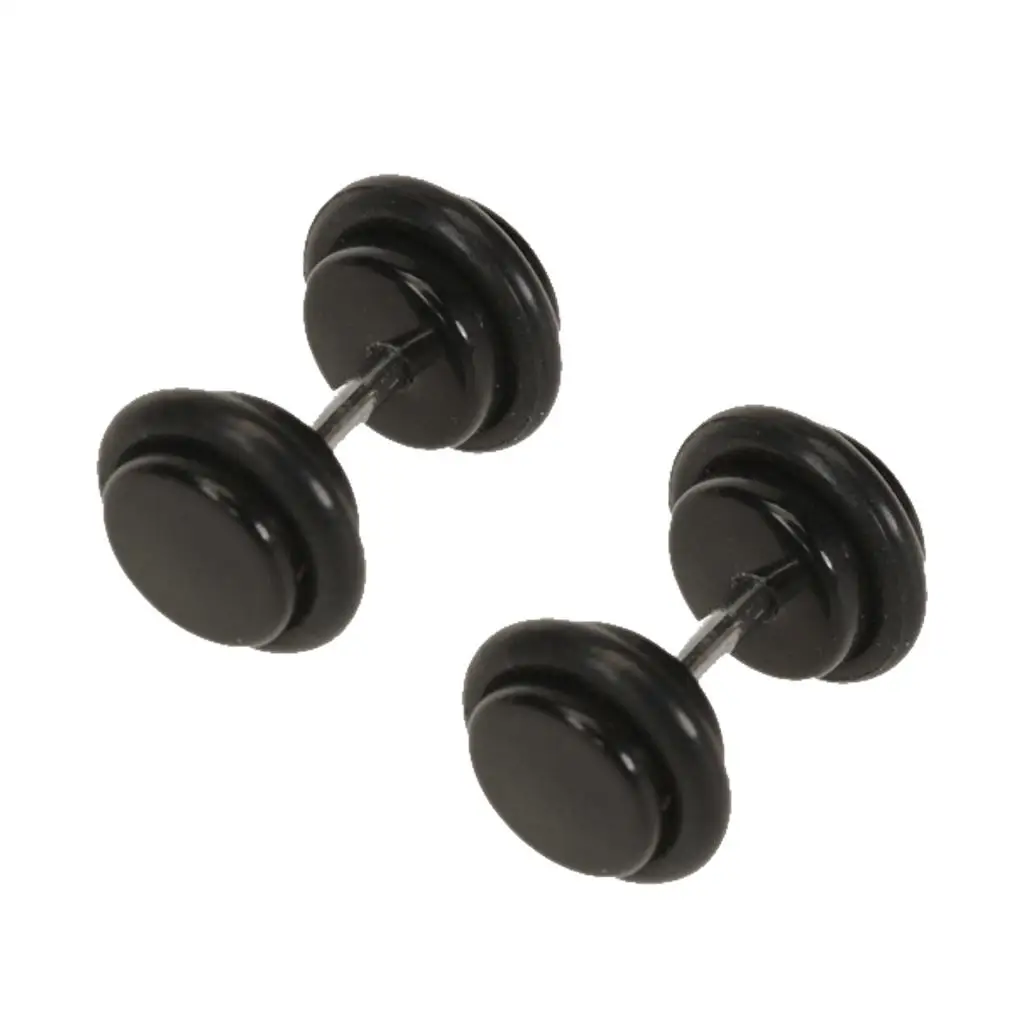 Trendy 18G Ear Studs Bundle with Acrylic Faux Ear Plug Taper - Midnight