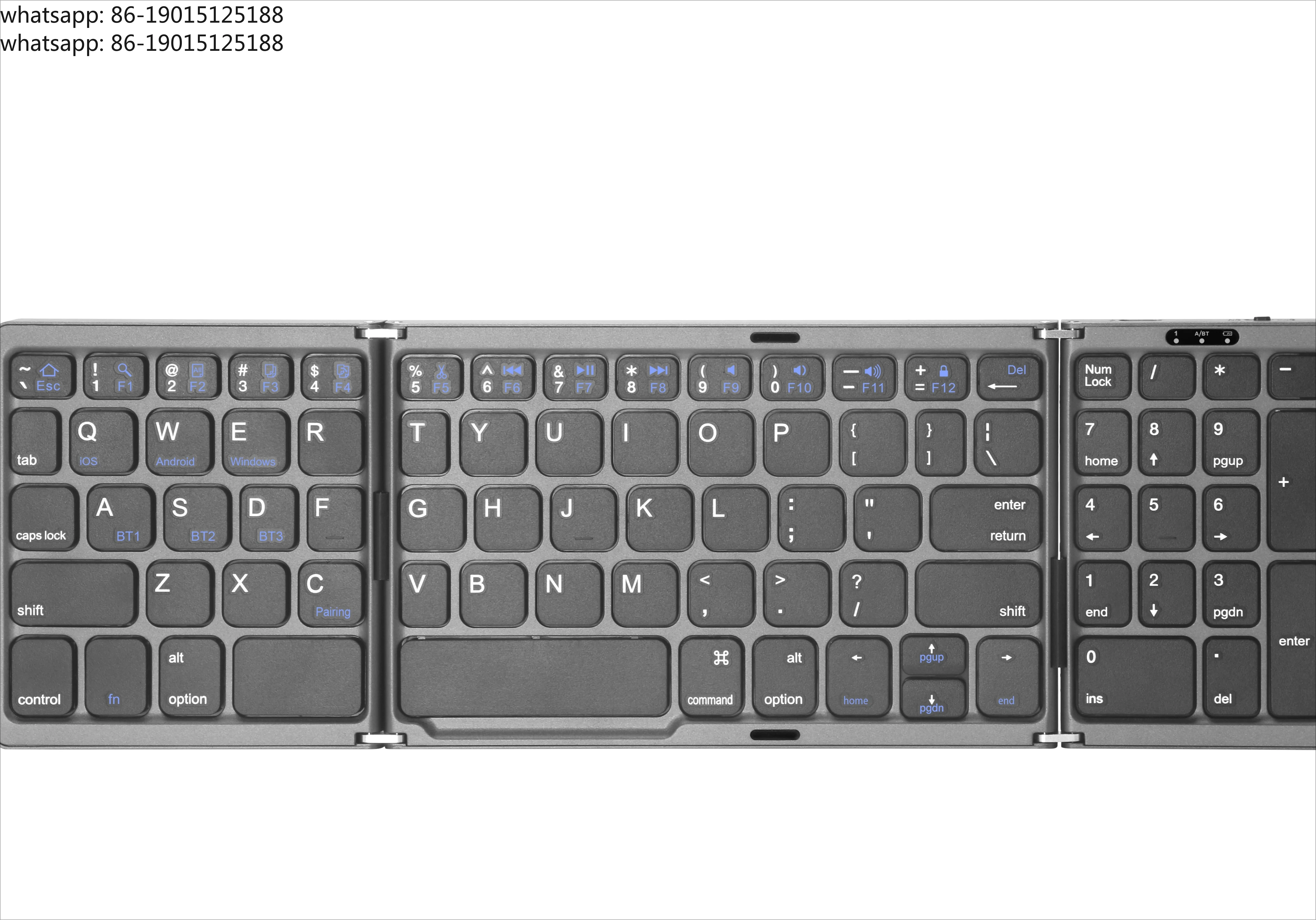Most Selling Product B089 Wireless Foldable with Numeric Keypad BT Keyboard Folding Keyboard for Home Gaming Office